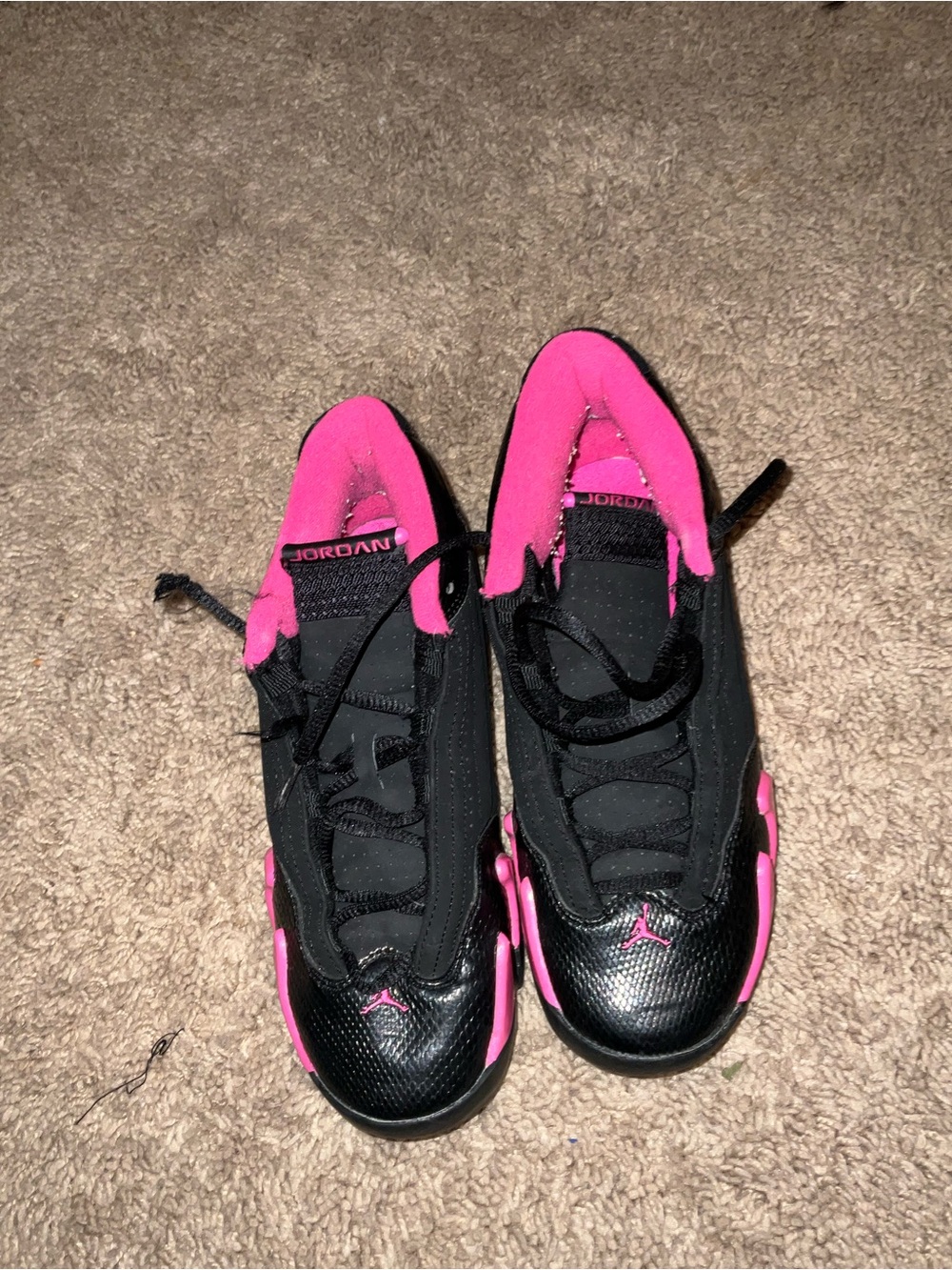 Jordan Black & Hot Pink Low-Top Basketball Sneakers